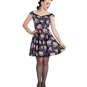 Hell Bunny purple floral dress